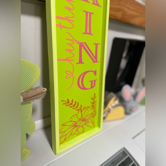 Handmade Spring Wood Wall Sign - Picture 3 of 3